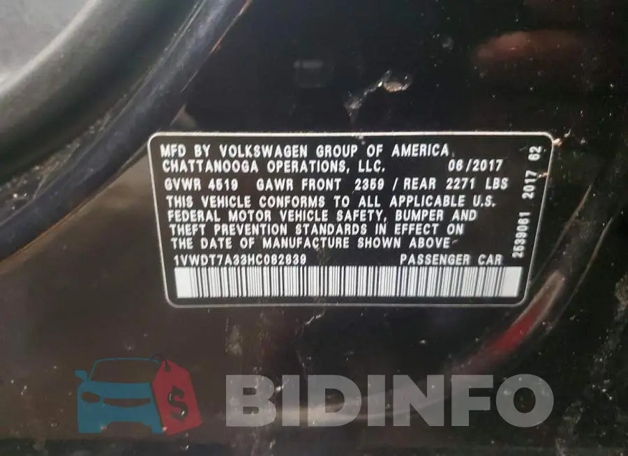 1VWDT7A33HC082839 Photo# 12