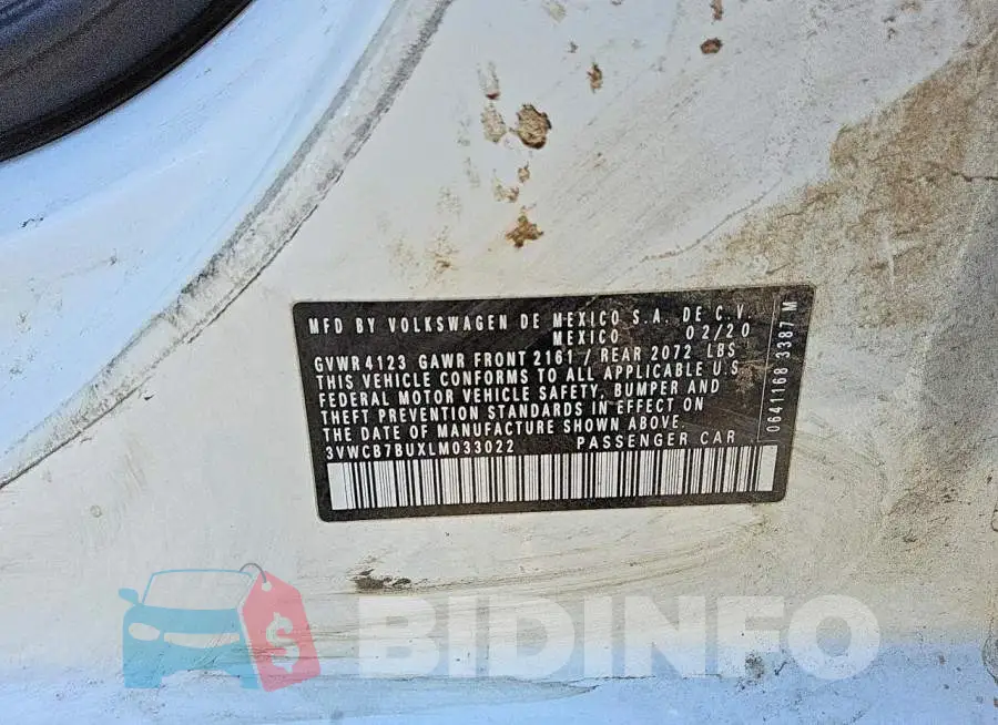 3VWCB7BUXLM033022 Photo# 12