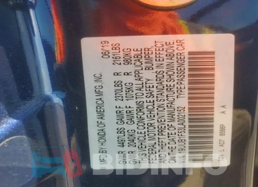 19UUB1F53LA002152 Photo# 13