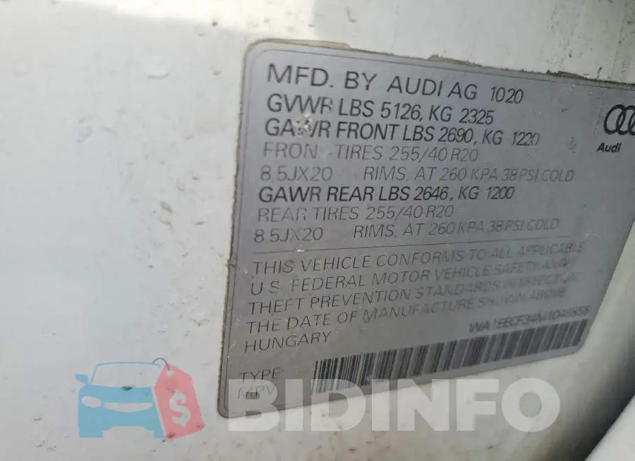 WA1EECF34M1046855 Photo# 13