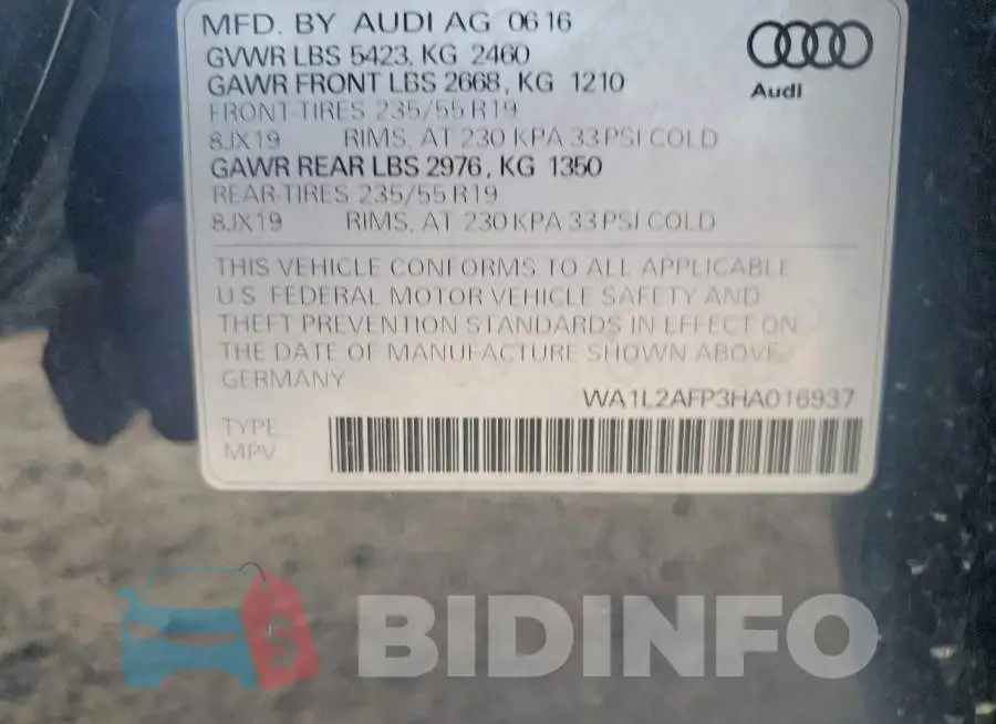 WA1L2AFP3HA016937 Photo# 13