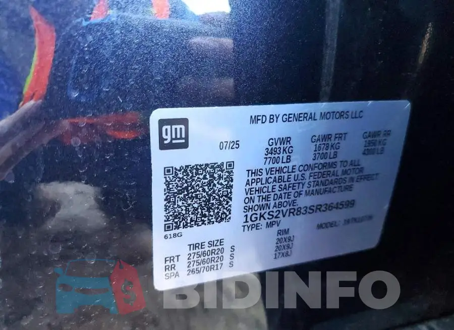 1GKS2VR83SR364599 Photo# 12