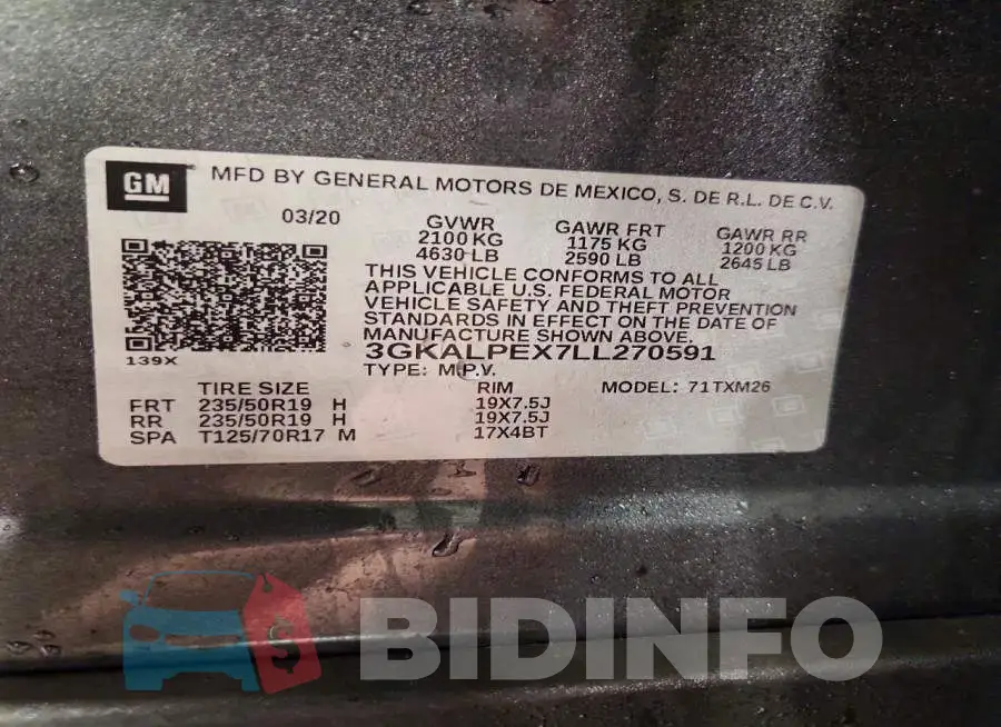 3GKALPEX7LL270591 Photo# 13