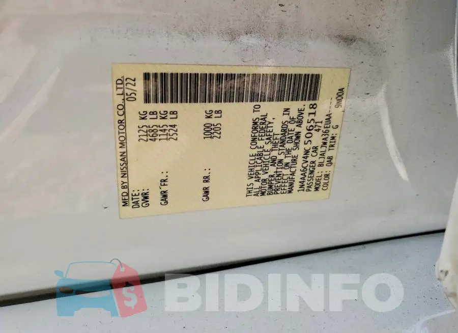 1N4AA6CV4NC506518 Photo# 13