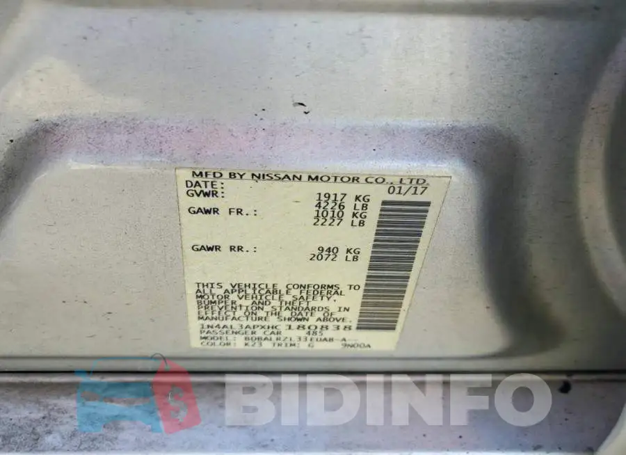 1N4AL3APXHC180838 Photo# 12