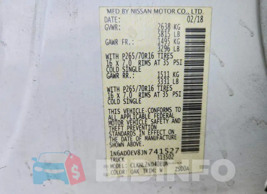 1N6AD0EV8JN741527 Photo# 12