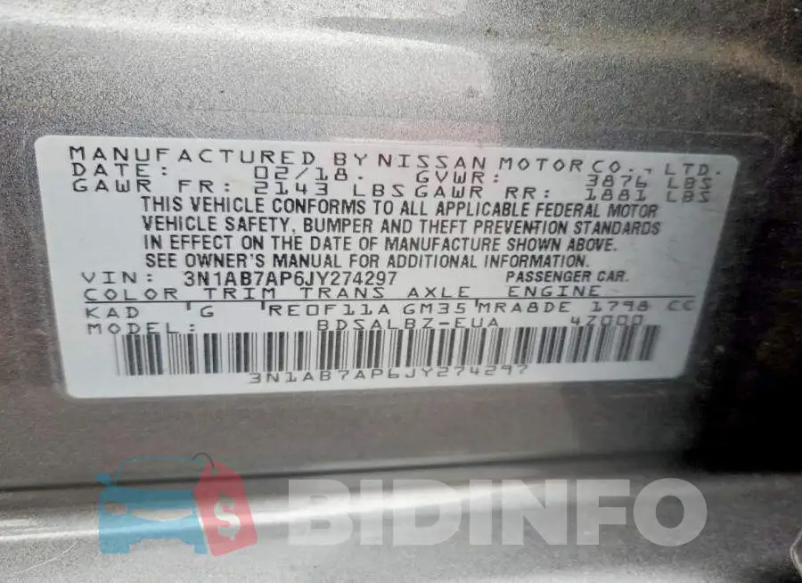 3N1AB7AP6JY274297 Photo# 12