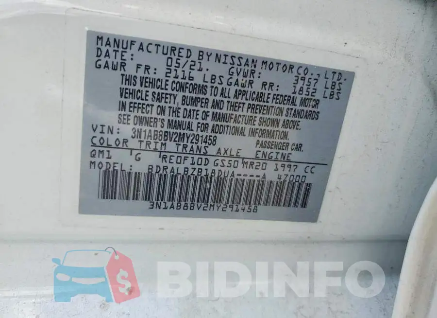 3N1AB8BV2MY291458 Photo# 12