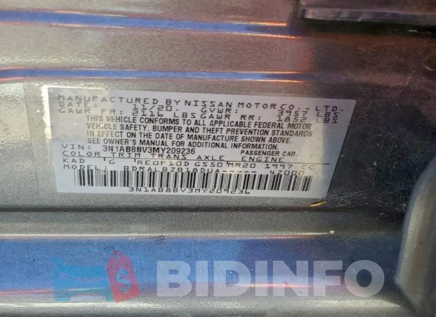 3N1AB8BV3MY209236 Photo# 12