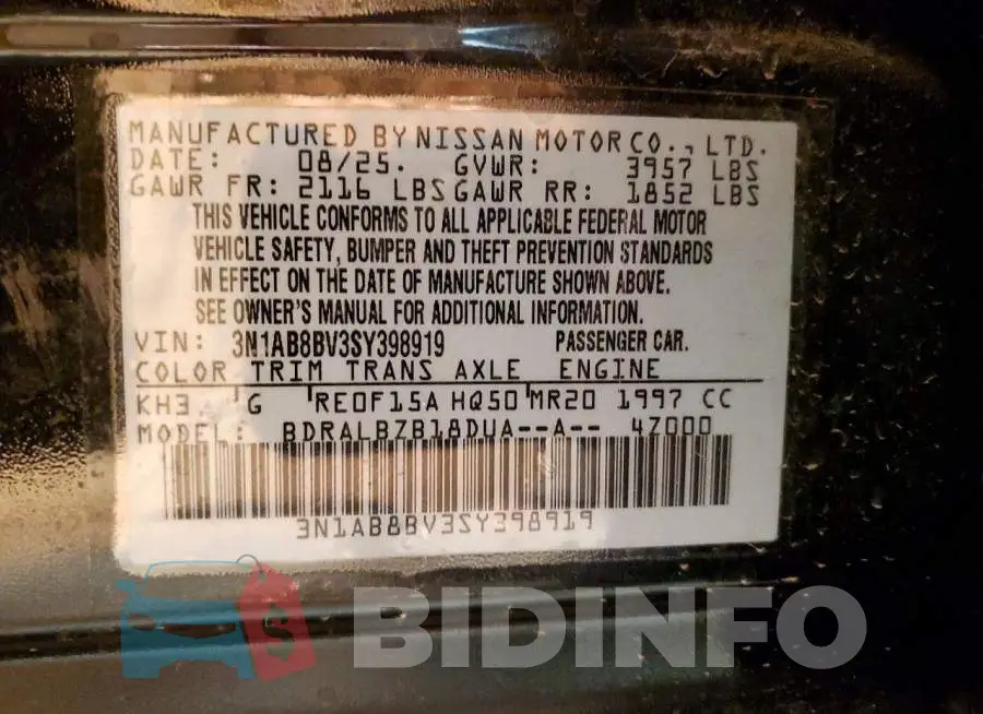 3N1AB8BV3SY398919 Photo# 12