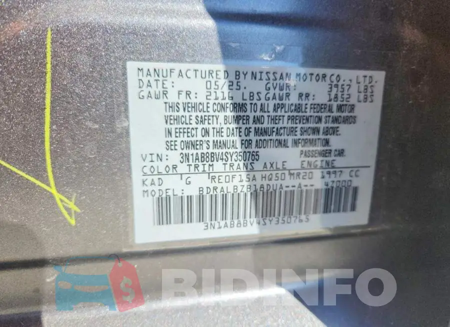 3N1AB8BV4SY350765 Photo# 12