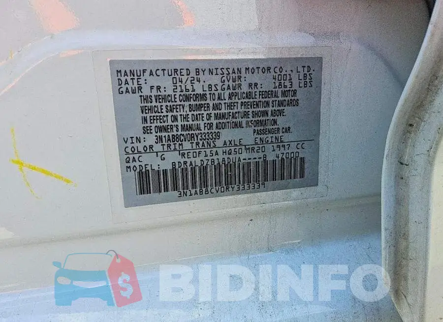 3N1AB8CV0RY333339 Photo# 12