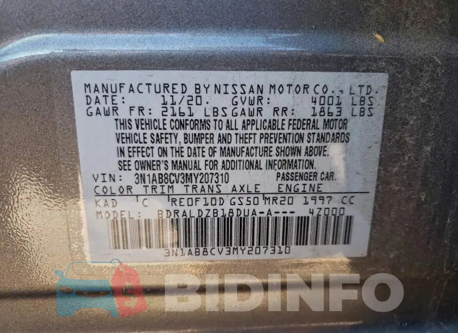3N1AB8CV3MY207310 Photo# 12