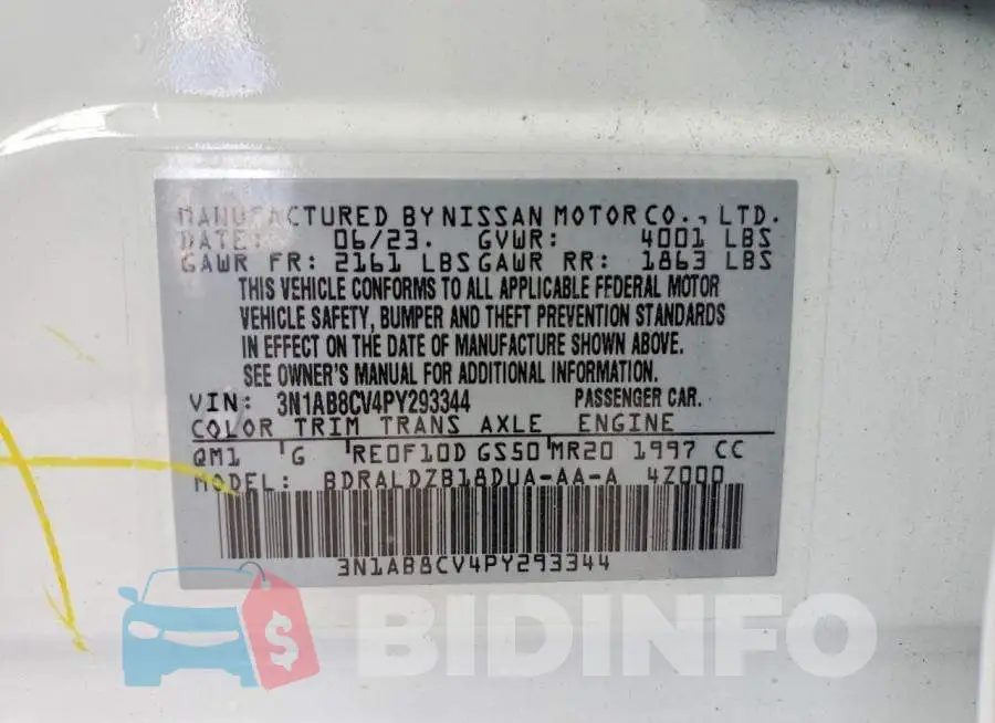 3N1AB8CV4PY293344 Photo# 12