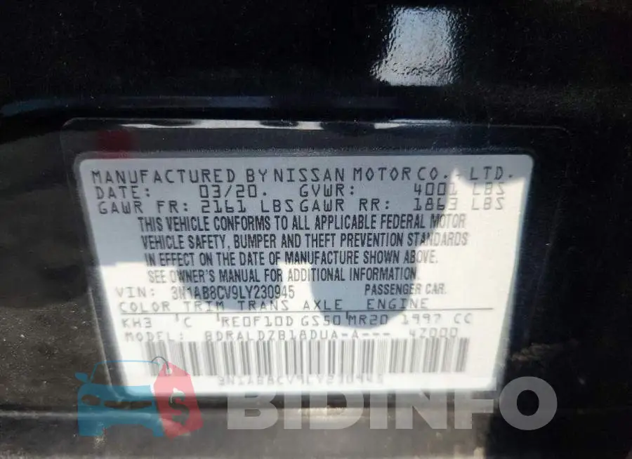 3N1AB8CV9LY230945 Photo# 12