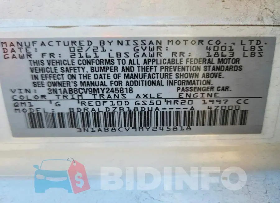 3N1AB8CV9MY245818 Photo# 12