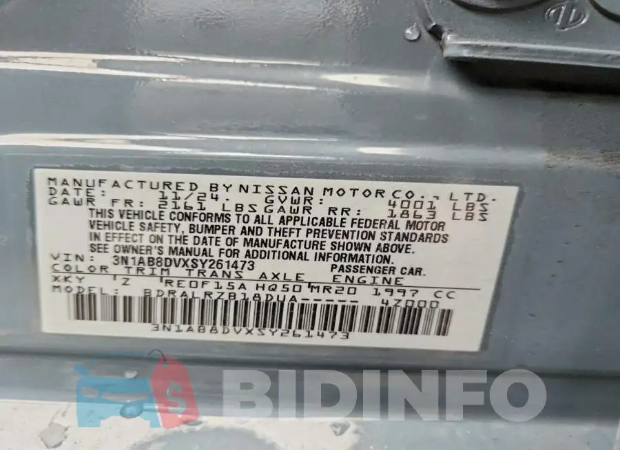 3N1AB8DVXSY261473 Photo# 12