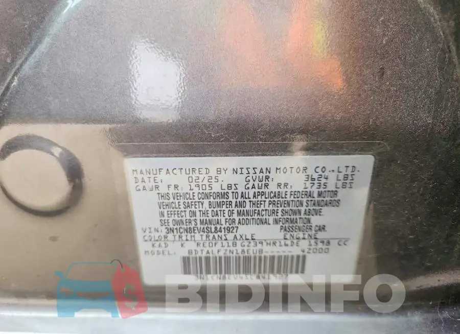 3N1CN8EV4SL841927 Photo# 12