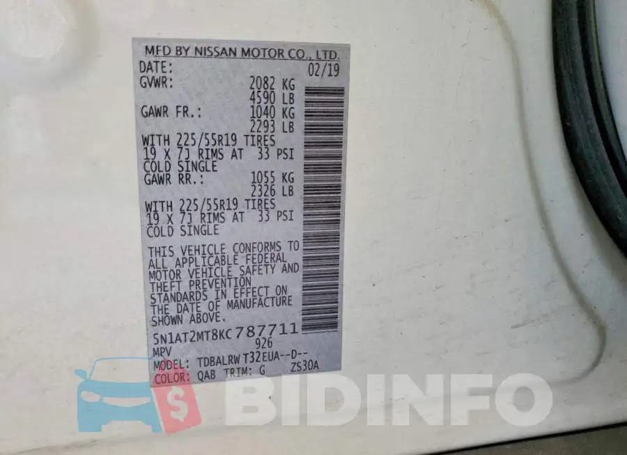 5N1AT2MT8KC787711 Photo# 14