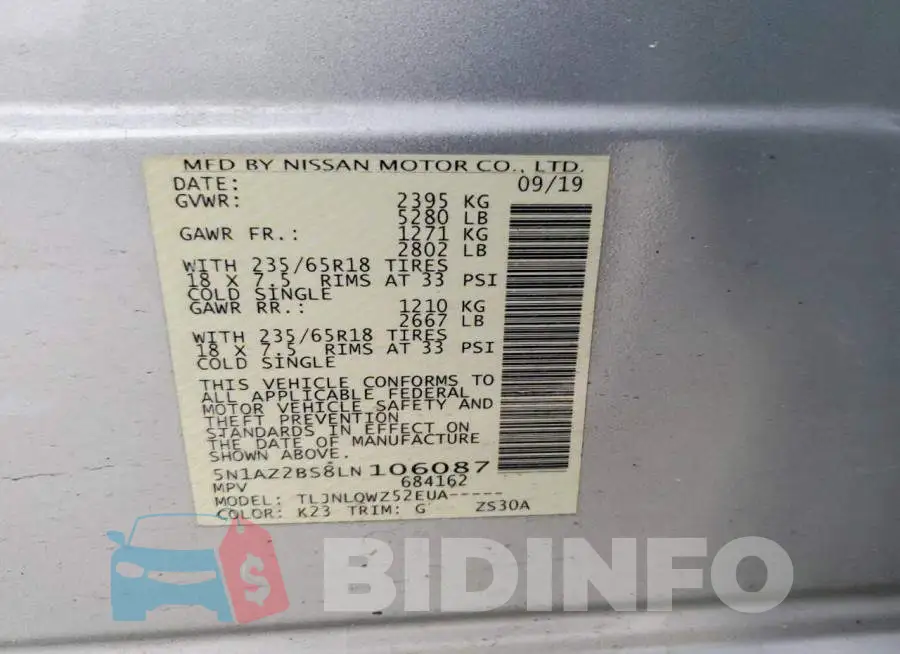 5N1AZ2BS8LN106087 Photo# 13