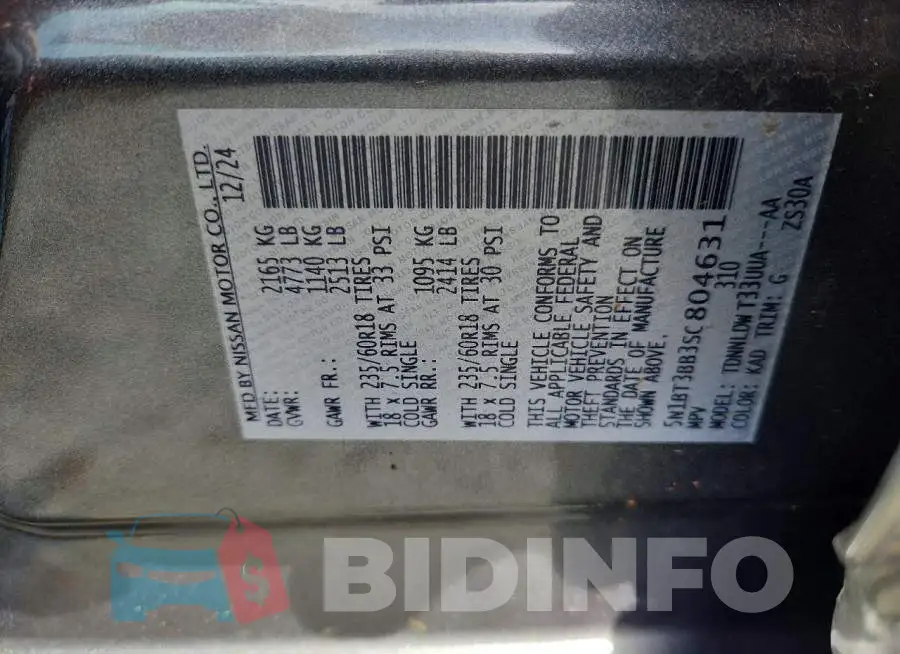 5N1BT3BB3SC804631 Photo# 12