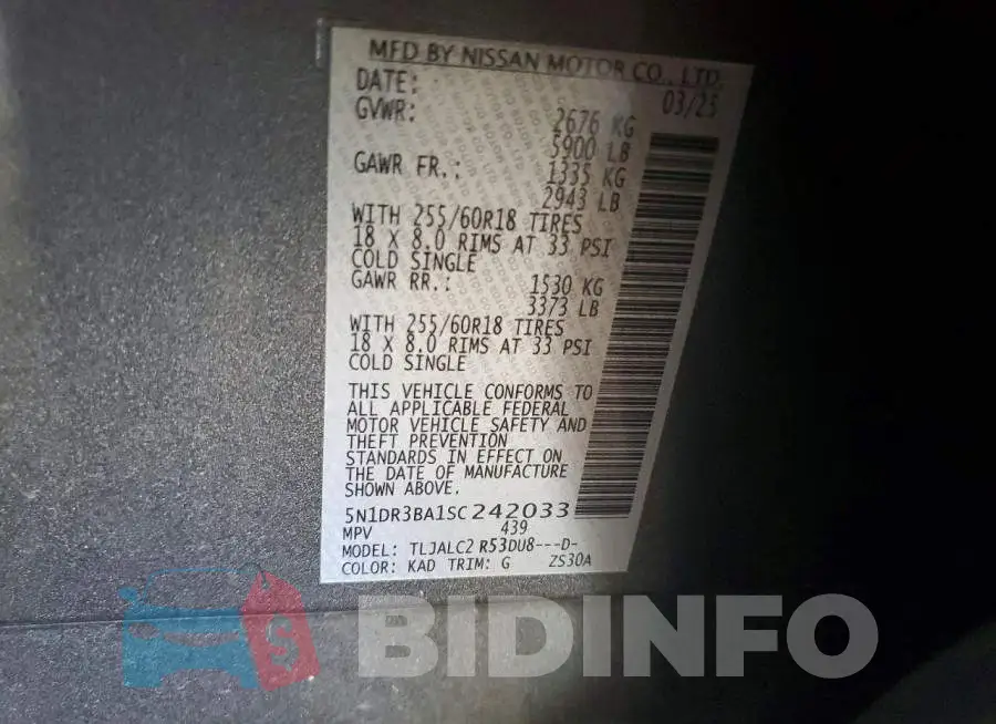 5N1DR3BA1SC242033 Photo# 13