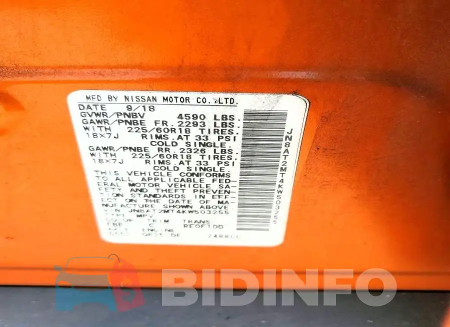 JN8AT2MT4KW503255 Photo# 13