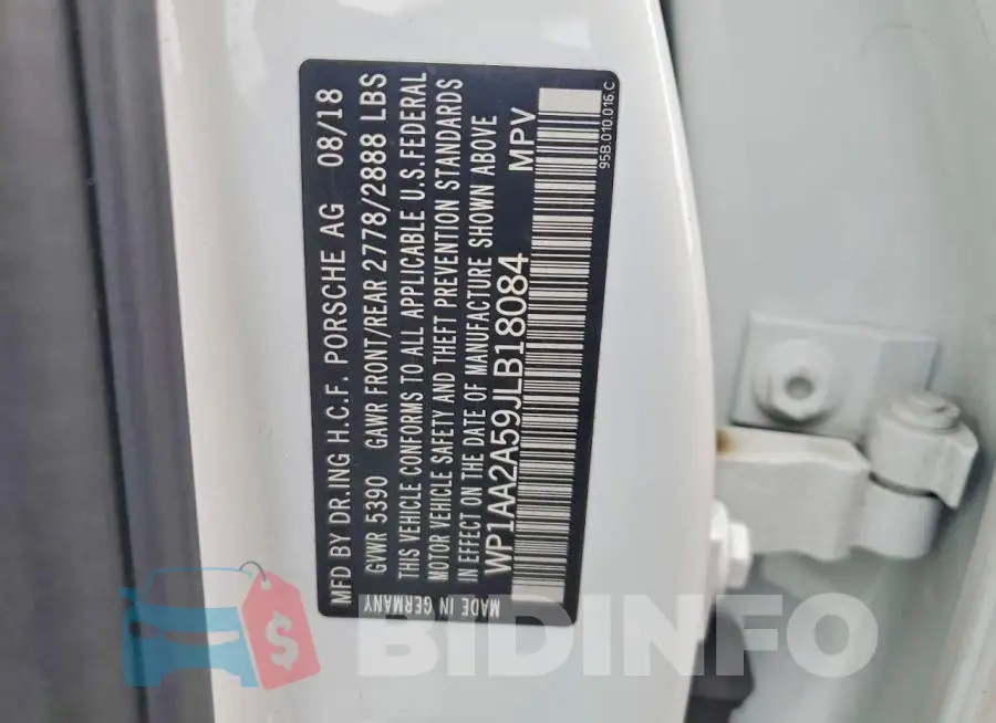 WP1AA2A59JLB18084 Photo# 13