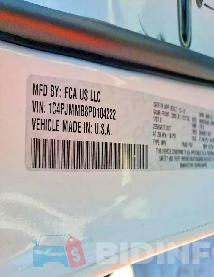 1C4PJMMB8PD104222 Photo# 14