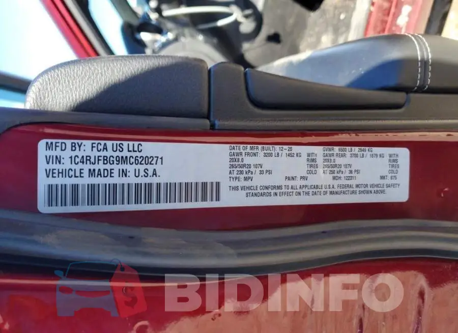 1C4RJFBG9MC620271 Photo# 12