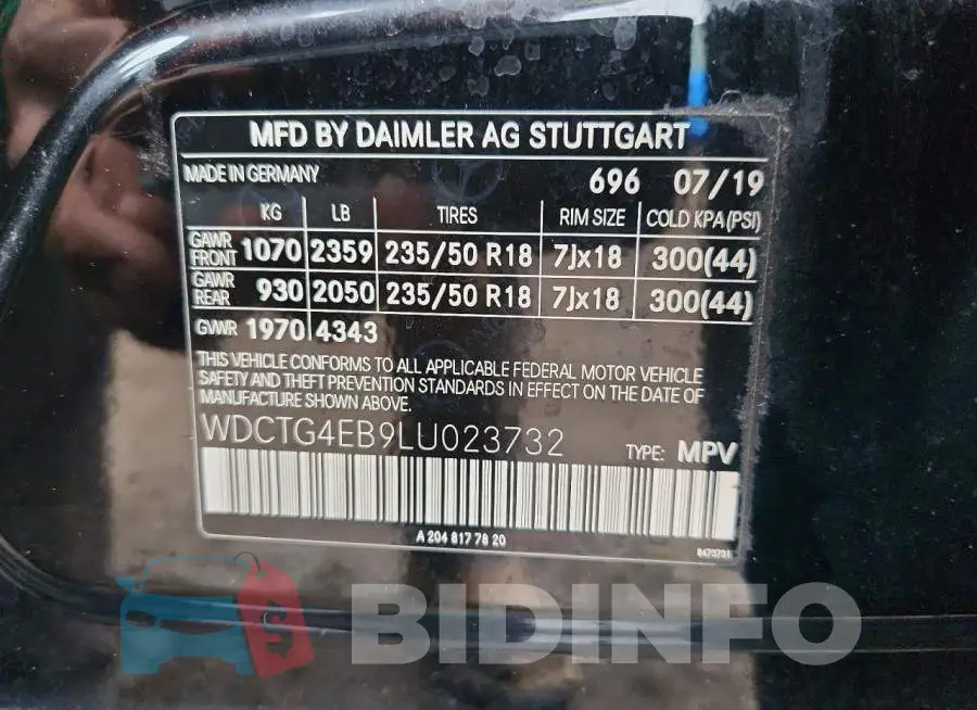 WDCTG4EB9LU023732 Photo# 12