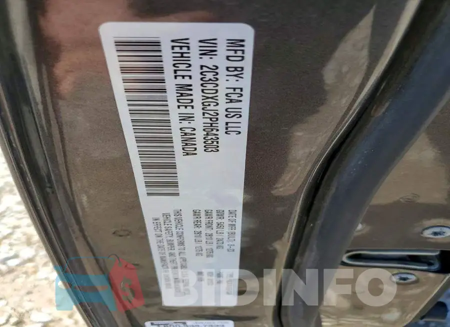 2C3CDXGJ2PH643503 Photo# 12