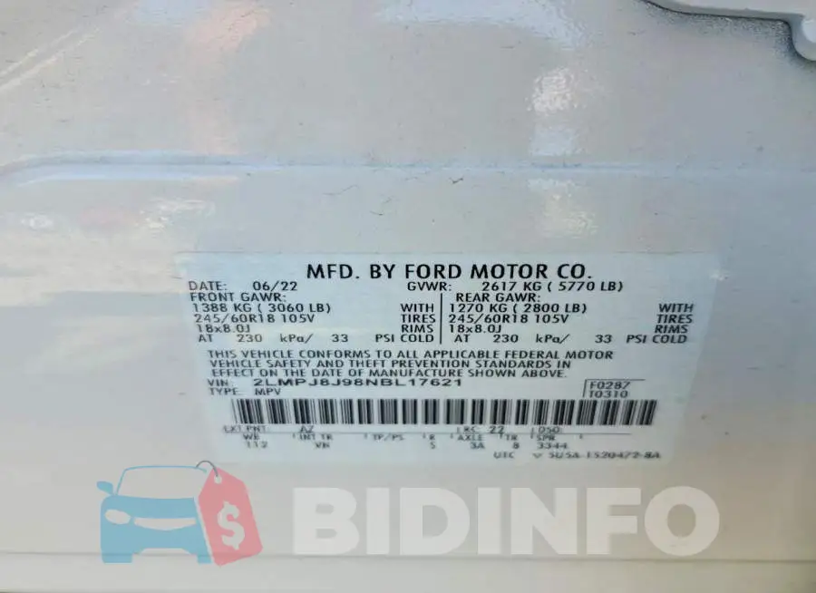 2LMPJ8J98NBL17621 Photo# 13