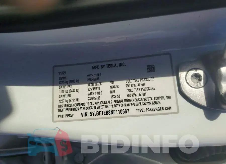 5YJ3E1EB8NF110687 Photo# 12