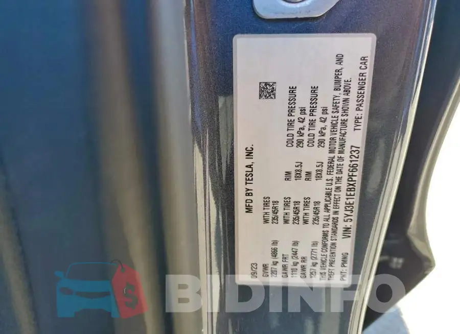 5YJ3E1EBXPF661237 Photo# 12