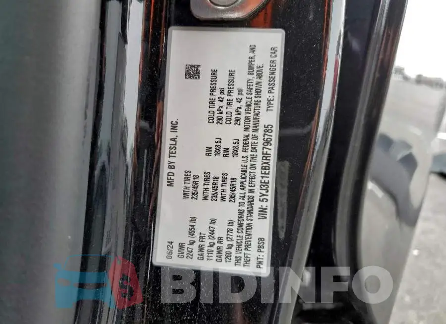 5YJ3E1EBXRF796785 Photo# 13