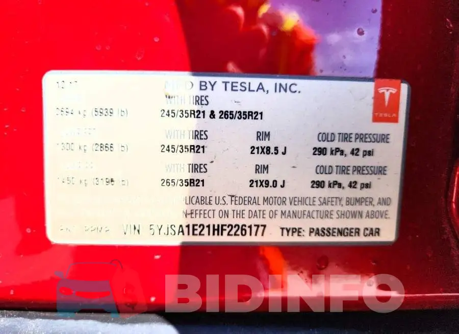 5YJSA1E21HF226177 Photo# 13