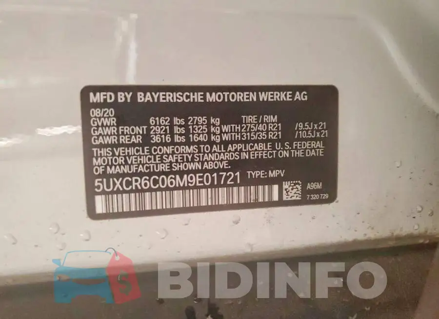 5UXCR6C06M9E01721 Photo# 13