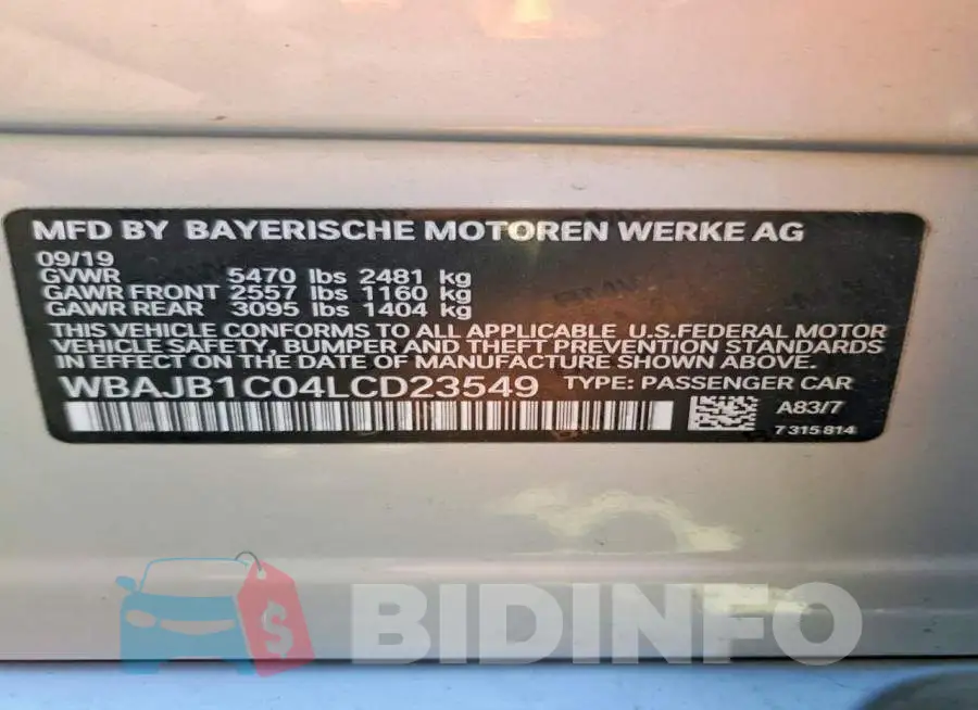WBAJB1C04LCD23549 Photo# 13