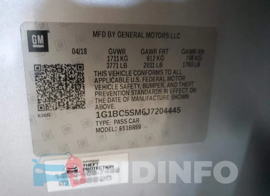 1G1BC5SM6J7204445 Photo# 12