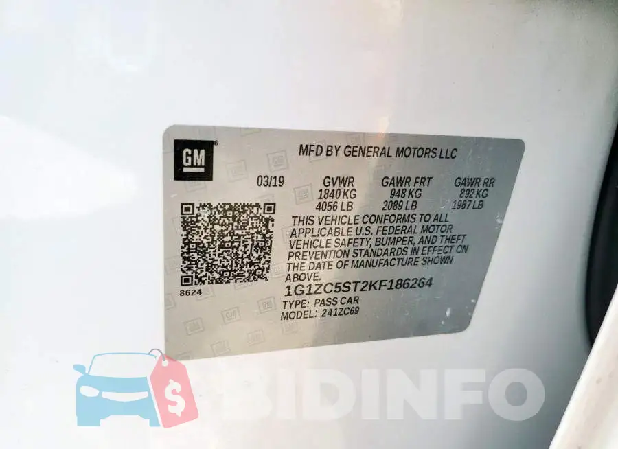 1G1ZC5ST2KF186264 Photo# 13
