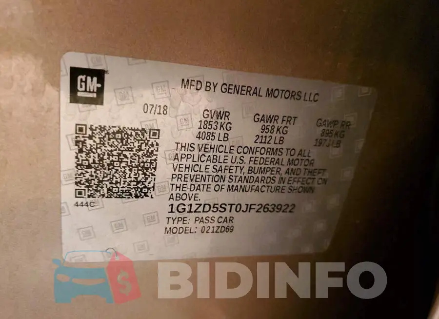 1G1ZD5ST0JF263922 Photo# 13