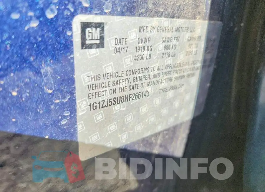 1G1ZJ5SU8HF266143 Photo# 12