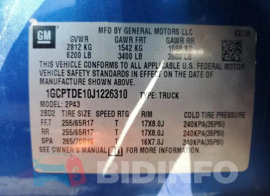 1GCPTDE10J1226310 Photo# 12