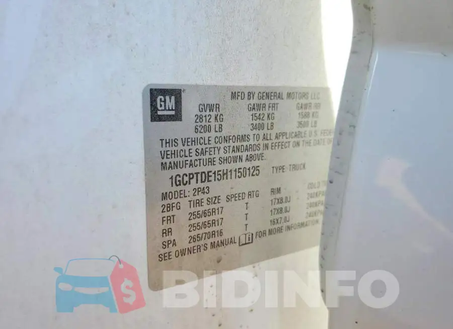 1GCPTDE15H1150125 Photo# 12