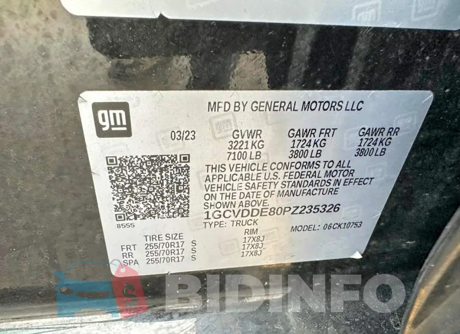 1GCVDDE80PZ235326 Photo# 10