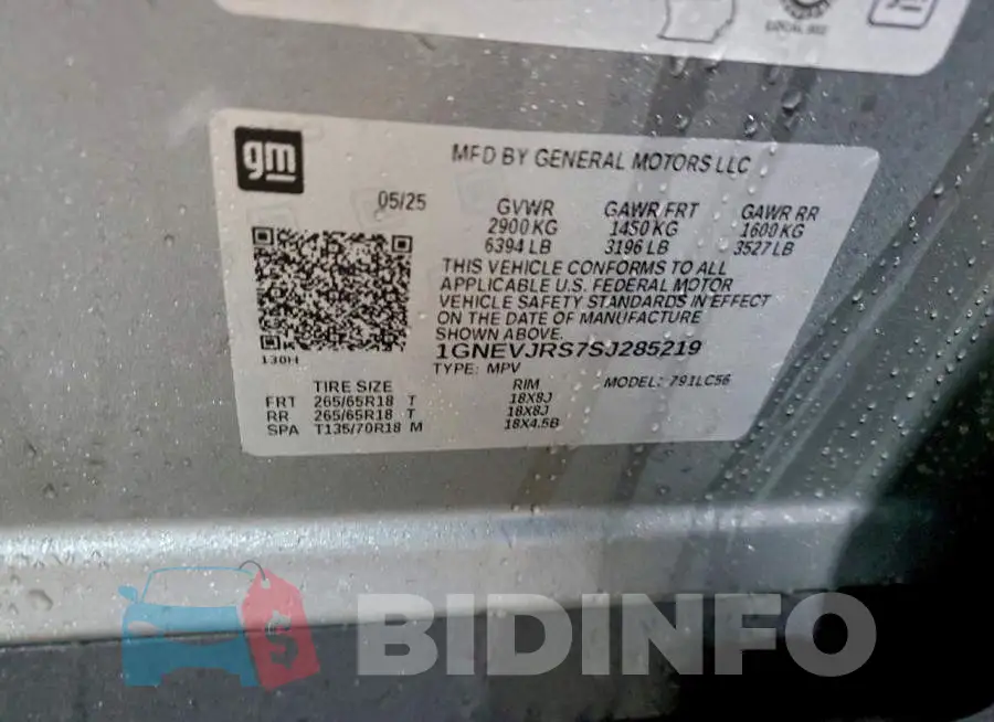 1GNEVJRS7SJ285219 Photo# 13