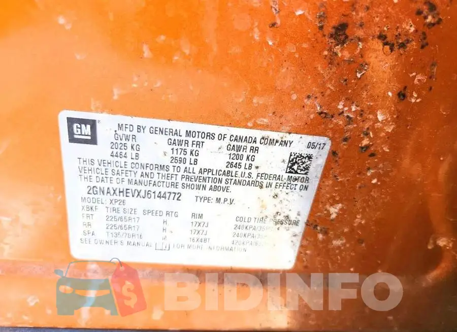 2GNAXHEVXJ6144772 Photo# 12