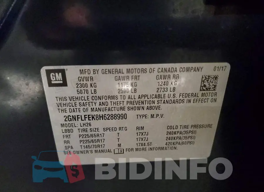 2GNFLFEK8H6288990 Photo# 13