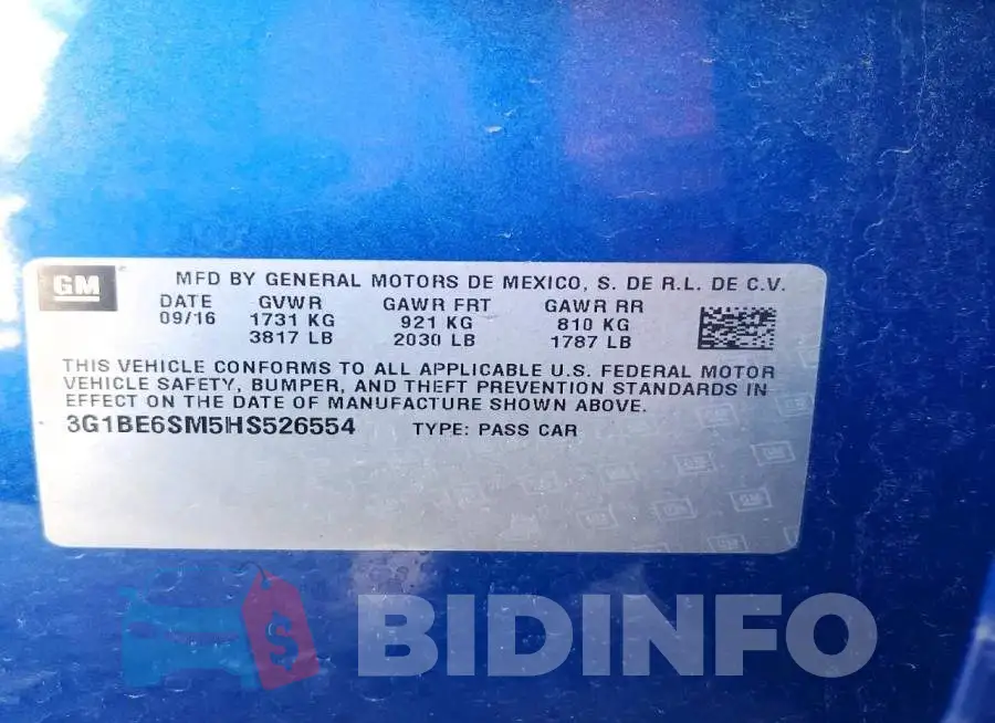 3G1BE6SM5HS526554 Photo# 13